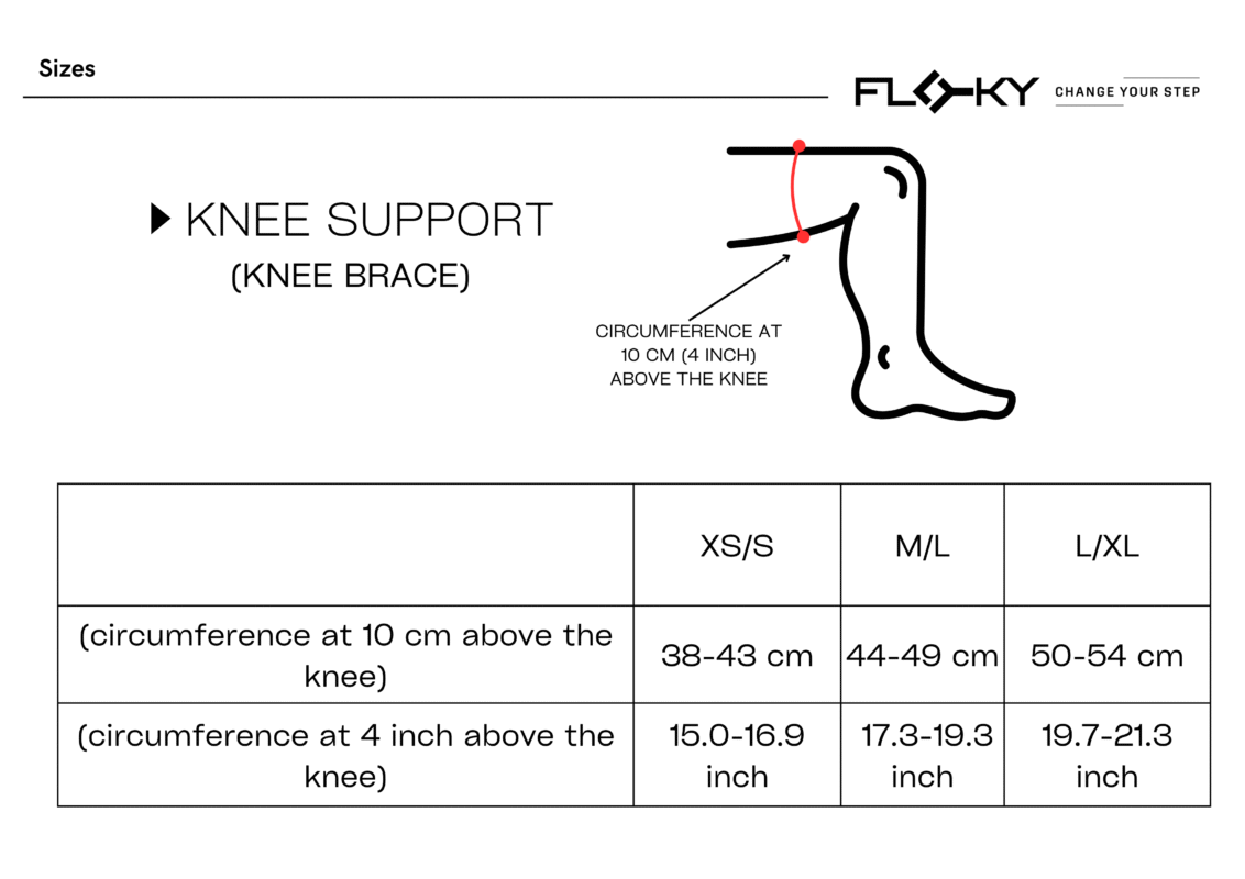 Floky SA - Knee Brace - Size Chart