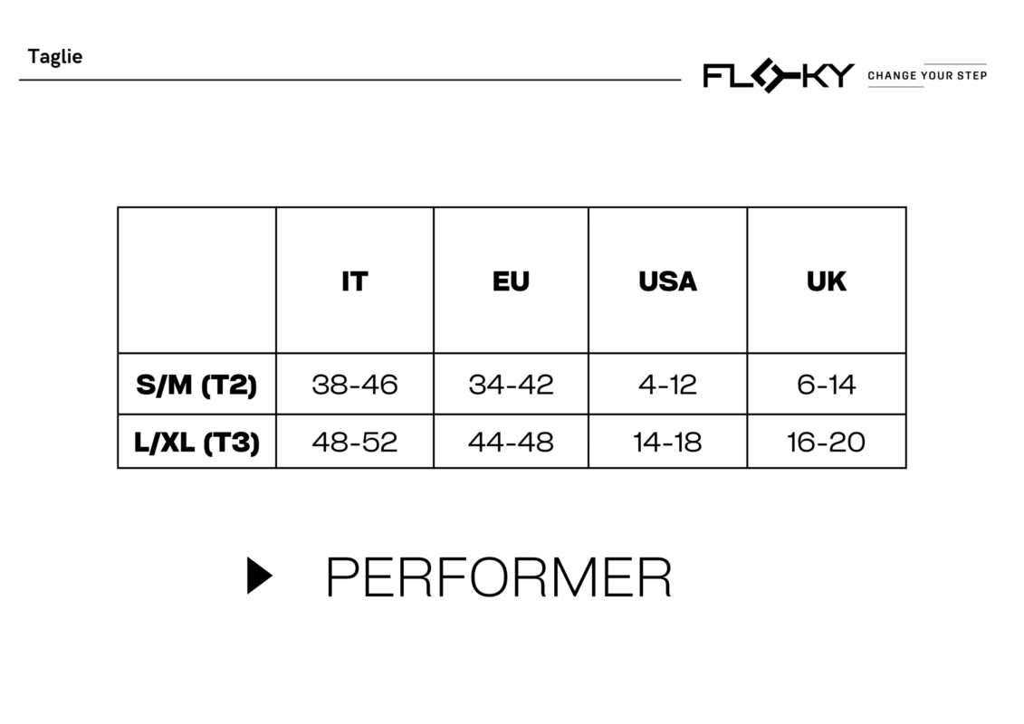 Floky SA - Size Chart - Performer