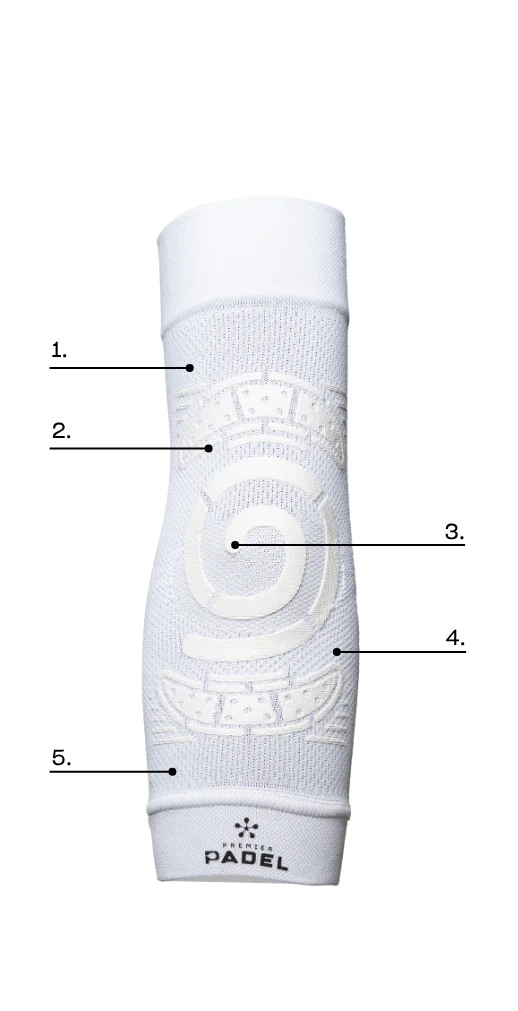 ELBOW Support Premier Padel brace technical features and support zones