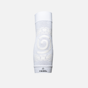 White ELBOW Support Premier Padel biomechanical elbow brace, exterior view
